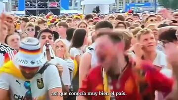 El aficionado español que celebró el gol de España en la Fan Zone de Alemania: “Pensaba que habría españoles”