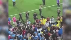 Bottle thrown at Valverde’s partner and son amid stadium brawl, narrowly escaping injury