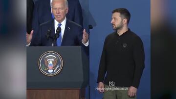 Watch Zelensky’s stunned reaction as Biden calls him ‘Putin’