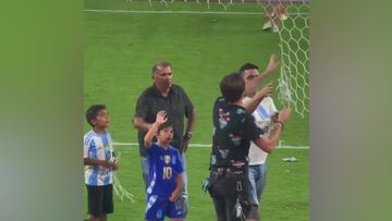 Heartwarming moment: Messi’s son and grandfather share special celebration on the pitch after win