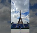 La increíble vista desde la cancha de voleibol en París 2024