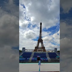 La increíble vista desde la cancha de voleibol en París 2024