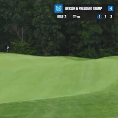 Trump lands perfect dart, dismisses Biden’s golf skills in Break 50 with DeChambeau