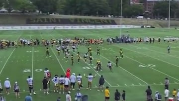 Steelers camp erupts in brawl after late hit on QB Justin Fields; O-line defends star quarterback