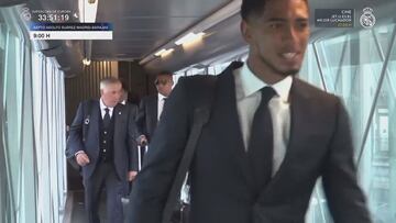 Ancelotti and Mbappé board together: Bellingham’s expression steals the spotlight
