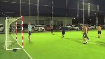 El hijo de Laporta graba a su padre jugando al fútbol: ojo porque no se le ve tan mal