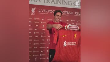 Triumphant arrival: Chiesa’s overwhelming emotion as he receives Liverpool jersey