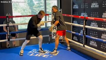 Atención al entrenamiento de Canelo Álvarez con Teófimo López para enfrentar a Berlanga