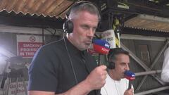 Carragher’s ecstatic reaction beside Neville as Liverpool bag three against United goes viral!