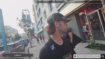 Un peatón agrede a un streamer con la camiseta de Trump en directo: gas pimienta, puñetazos y se arma un cristo