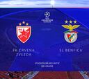 Resumen y goles del Estrella Roja vs Benfica, jornada 1 de la Champions League