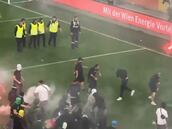 Vergonzosas imágenes en el derbi de Viena: hacía tiempo que no se vía algo así sobre un terreno de juego