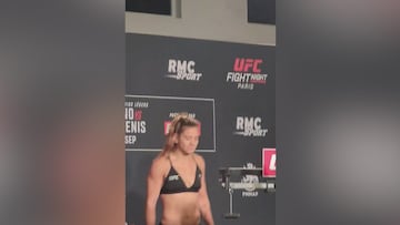 Shaking and tearful, Ailin Pérez weighs in at UFC Paris; integrity questioned ahead of fight