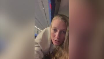 Una mujer muestra la realidad en Israel durante la caída de los misiles