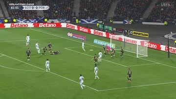 Cristiano Ronaldo va a marcar el gol de triunfo... y acabó con este gesto de desesperación y rabia
