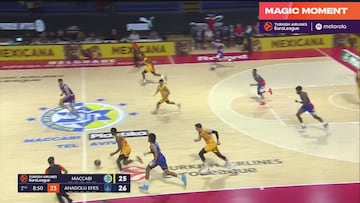 Inaudito lo que pasó en Euroliga: la primera canasta de Saben Lee va a ser top-3 mates del año