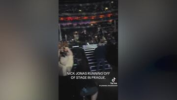 Nick Jonas makes hasty exit from Prague stage after laser incident causes awkward scene