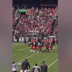 Watch the reaction of Cleveland fans as Deshaun Watson leaves the field injured before halftime