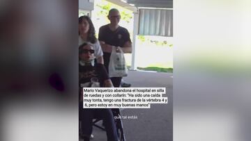 Las primeras declaraciones de Mario Vaquerizo “dopado” y en silla de ruedas tras su caída al salir del hospital