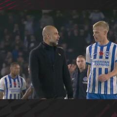 El caliente final de Guardiola con un jugador rival tras confirmarse su cuarta derrota consecutiva