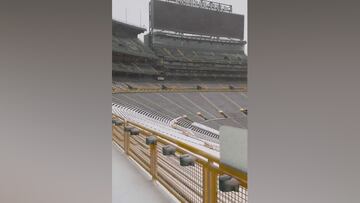 The real NFL begins: Lambeau Field blanketed in snow as winter set to dominate