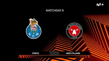 Resumen y goles del Oporto vs Midtjylland, jornada 6 de la Europa League