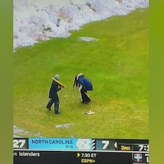 Reporter’s snowball throw at NC vs. UConn game becomes viral sensation in USA