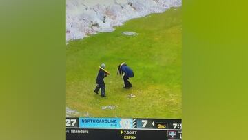 Reporter’s snowball throw at NC vs. UConn game becomes viral sensation in USA