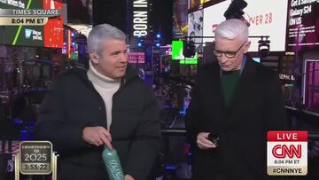 Awkward shot: Anderson Cooper and Andy Cohen’s 2025 Times Square exchange