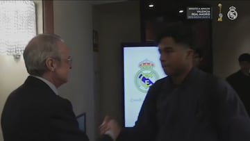 Florentino saludó a la plantilla antes de Mestalla y solo se paró con un jugador: adivinen...