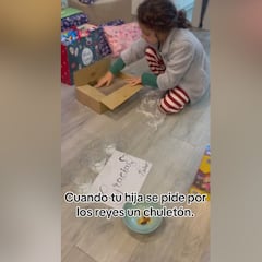 Una niña se pide un chuletón de ternera a los Reyes Magos: vean su reacción al abrir sus regalos