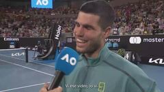 La broma de Carlos Alcaraz que desató las risas del público australiano: Nadal alucinando desde casa