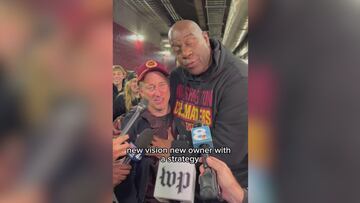 Magic Johnson and Josh Harris celebrate Commanders’ playoff success with inspiring speech