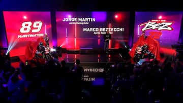 El momento en el que Jorge Martín desveló el número con el que correrá en Aprilia... ¿89 o 1?