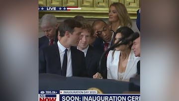 Mark Zuckerberg caught off guard with Jeff Bezos’ girlfriend at Trump’s inauguration: a scene to escape!
