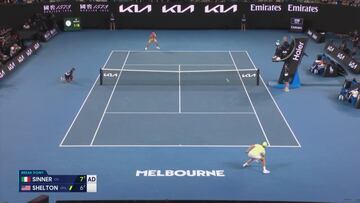 Te tortura y te tortura hasta que tus piernas dicen basta: esto de Sinner a Shelton es una auténtica locura