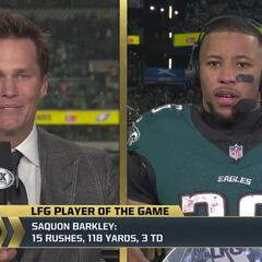 Saquon Barkley shares wholesome moment with Tom Brady after #LFG honor, fueling Super Bowl excitement!