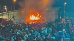 Wild footage of van fire leads to evacuation at Etihad, Manchester City match resumes safely