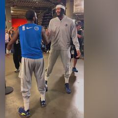 Kyrie Irving and Anthony Davis share handshake before AD’s first game as a Maverick