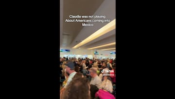 Sheinbaum tenía razón: el aeropuerto de Cancún está abarrotado de estadounidenses y este video lo prueba