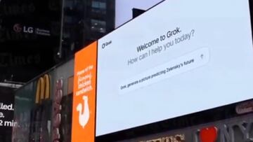La controversial imagen de X en Times Square contra Zelensky