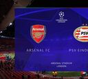 Resumen y goles del Arsenal vs PSV, octavos de final de la Champions League