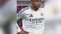 El momento en que Mbappé se da cuenta de que Julián golpea dos veces y va a presionar al linier