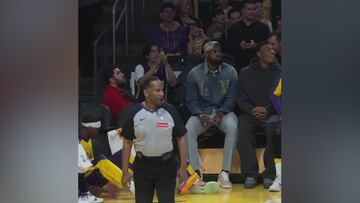 LeBron makes Bronny sit on the floor in viral moment!