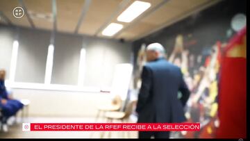 Louzán recibe a los jugadores por primera vez como presidente de la RFEF