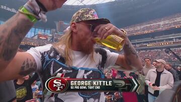 George Kittle slams beer in epic WrestleMania 41 moment, crowd goes wild