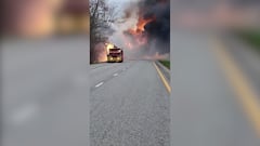 Wild blaze: Indiana highway shut down after truck erupts in flames