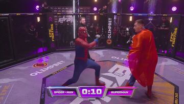 El Brutal K.O. de Spiderman a Superman en un combate en Rusia: es lo más loco que van a ver hoy
