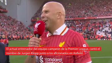 El precioso detalle de Arne Slot con Klopp tras ganar la Premier con el Liverpool
