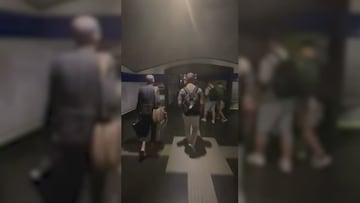 El metro de Madrid en el momento del apagón que ha dejado sin luz toda España